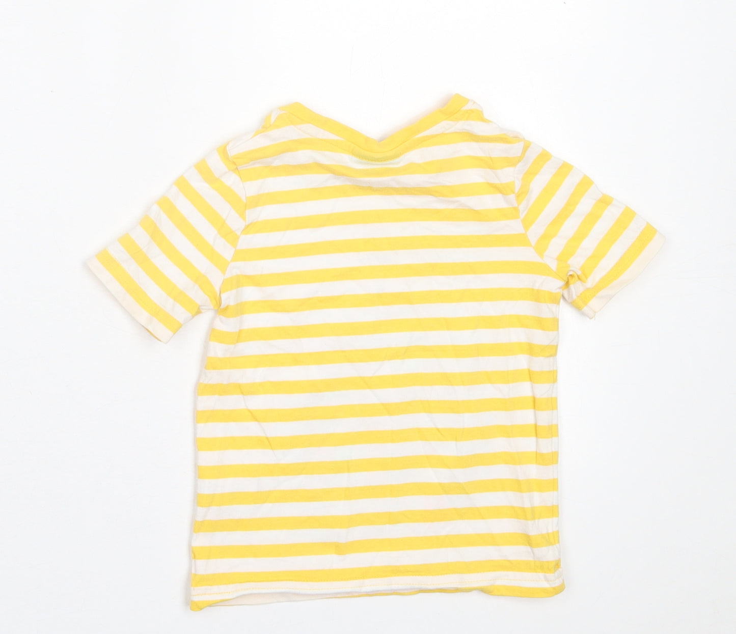 TU Boys Yellow Striped Cotton Basic T-Shirt Size 12-18 Months Crew Neck Pullover