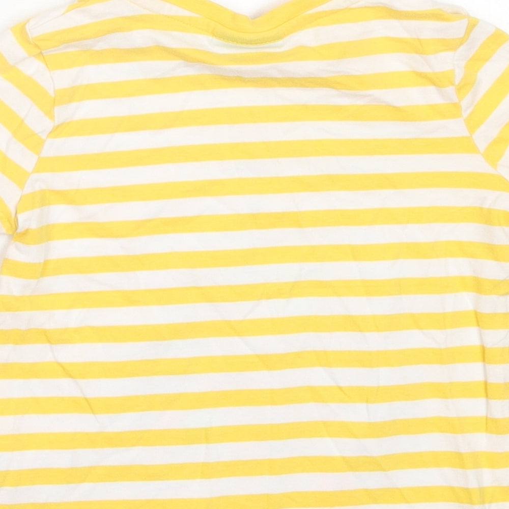 TU Boys Yellow Striped Cotton Basic T-Shirt Size 12-18 Months Crew Neck Pullover