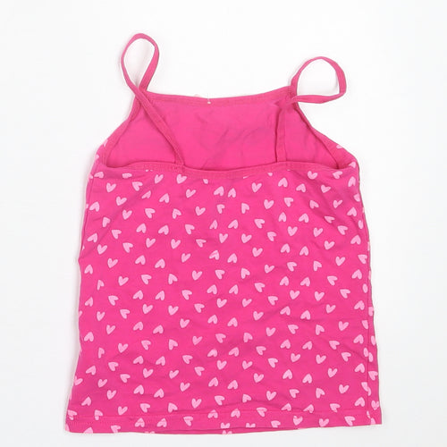 Studio Girls Pink Geometric Cotton Basic Tank Size 2-3 Years Scoop Neck Pullover