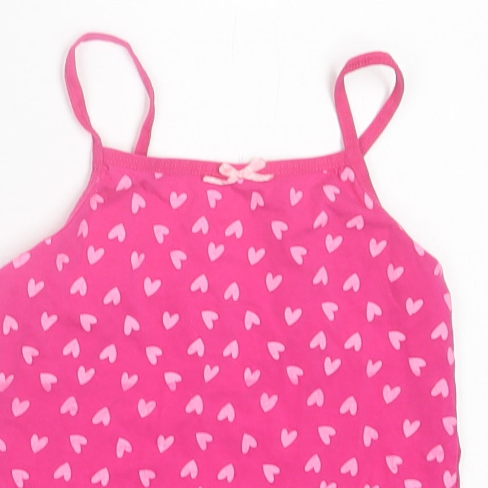 Studio Girls Pink Geometric Cotton Basic Tank Size 2-3 Years Scoop Neck Pullover