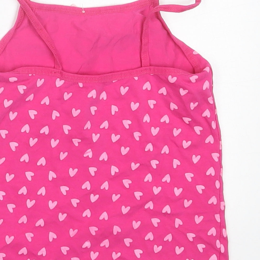 Studio Girls Pink Geometric Cotton Basic Tank Size 2-3 Years Scoop Neck Pullover