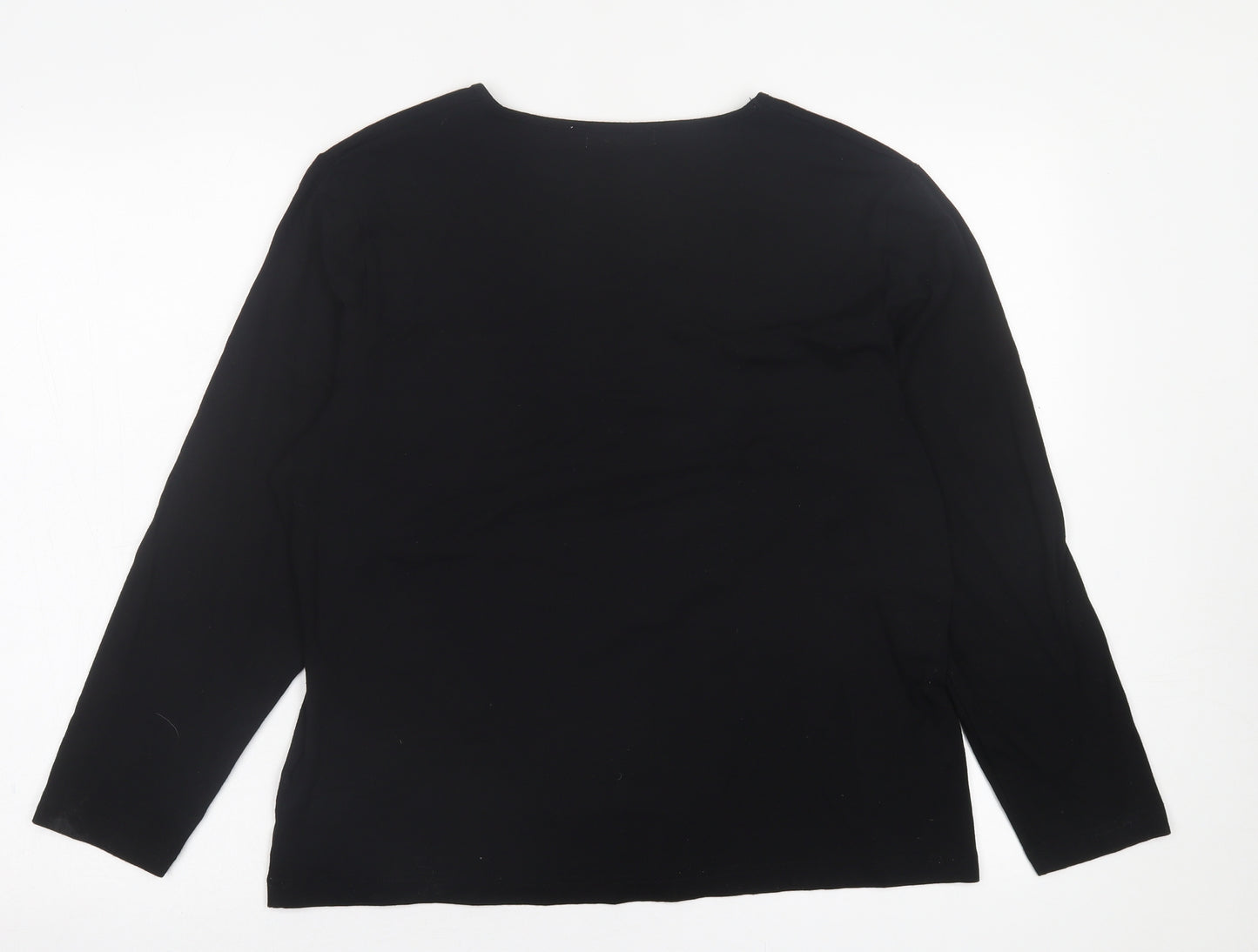 Signature  Womens Black  Viscose Basic T-Shirt Size XL Crew Neck