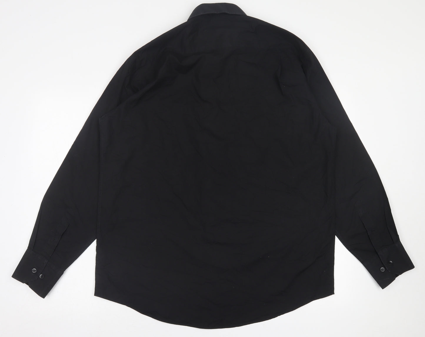 Primark Mens Black  Cotton  Button-Up Size 16.5 Collared Button