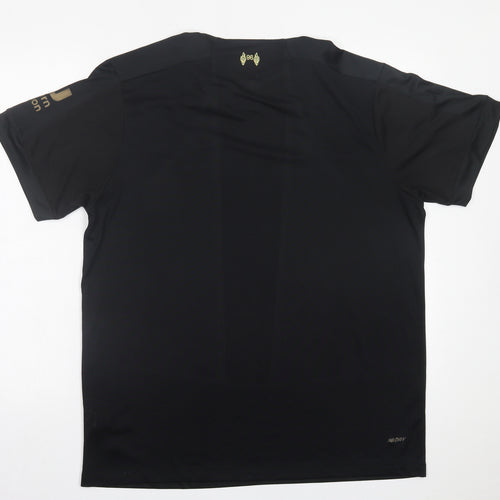 New Balance Mens Black  Polyester Basic T-Shirt Size XL Crew Neck Pullover - Liverpool FC