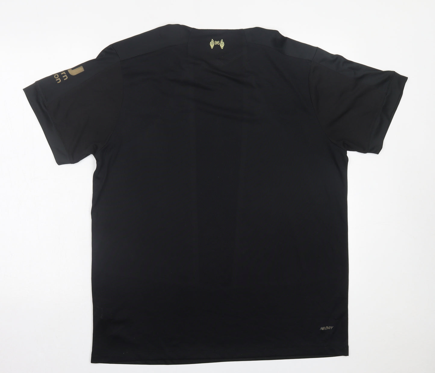 New Balance Mens Black  Polyester Basic T-Shirt Size XL Crew Neck Pullover - Liverpool FC