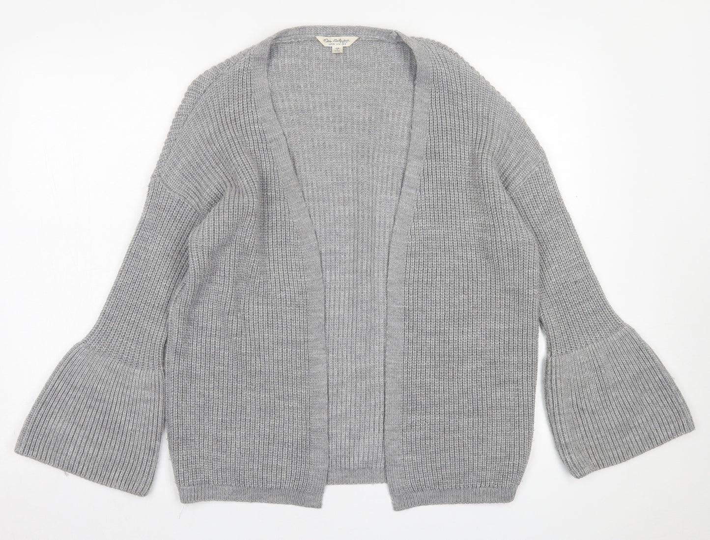 Miss Selfridge Womens Grey V-Neck  Acrylic Cardigan Jumper Size 8