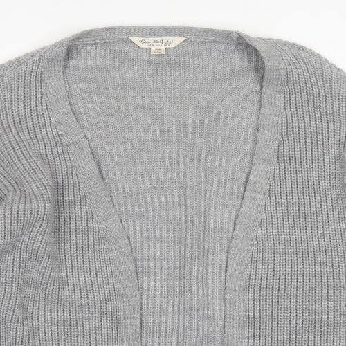 Miss Selfridge Womens Grey V-Neck  Acrylic Cardigan Jumper Size 8