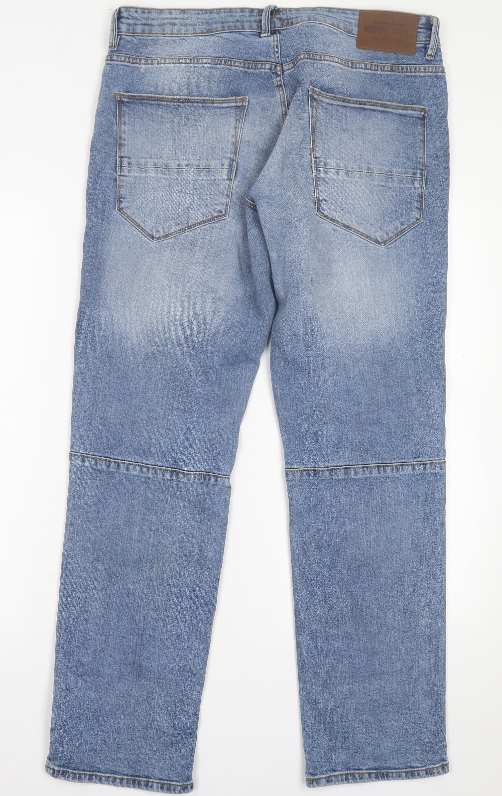 F&F Mens Blue  Cotton Straight Jeans Size 36 in L30 in Regular Button
