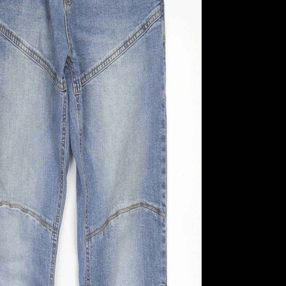 F&F Mens Blue  Cotton Straight Jeans Size 36 in L30 in Regular Button