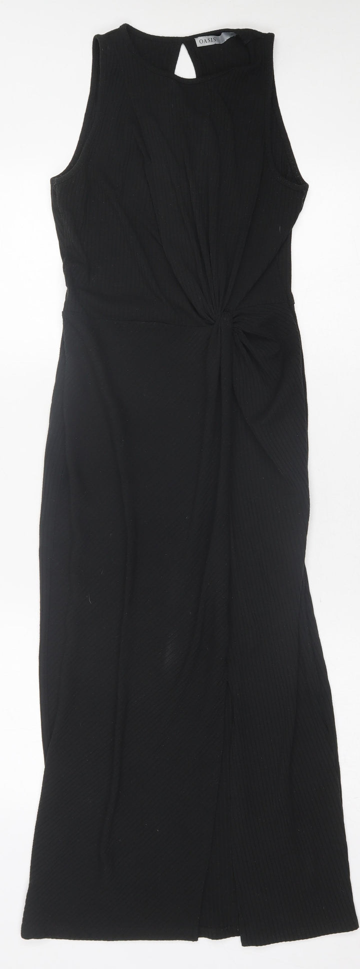 Oasis Womens Black  Polyester Bodycon  Size S  Crew Neck Button