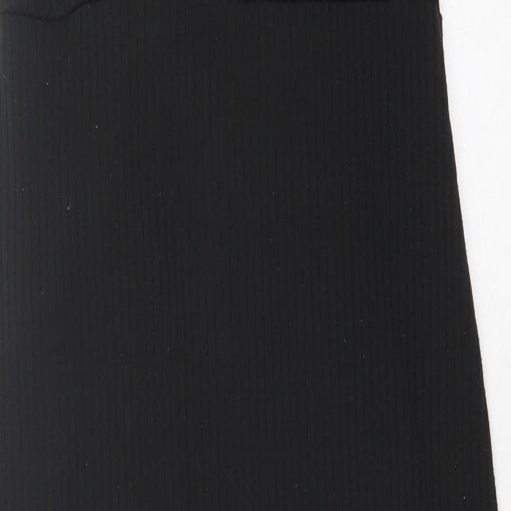 Oasis Womens Black  Polyester Bodycon  Size S  Crew Neck Button