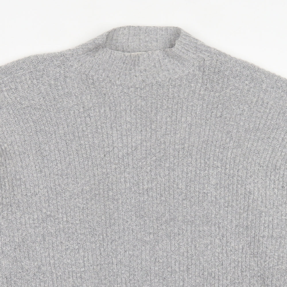 Miss Selfridge Womens Grey High Neck  Acrylic Pullover Jumper Size 8