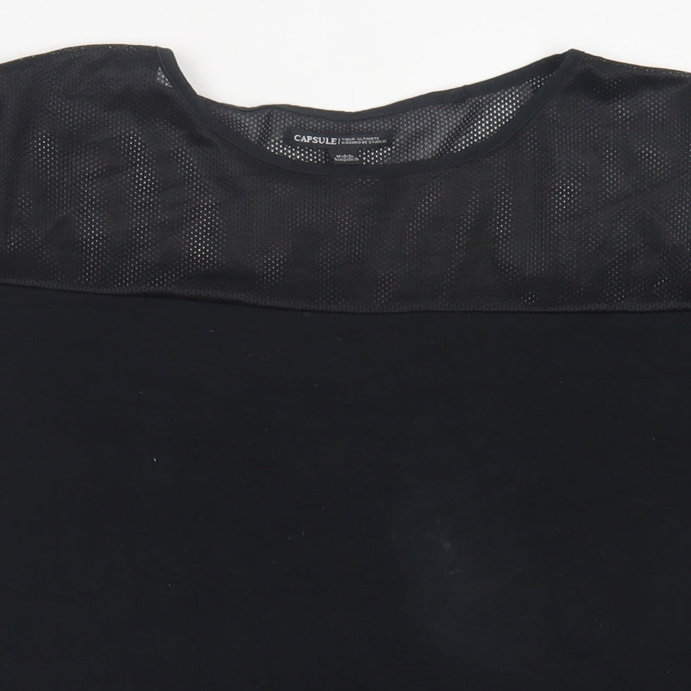 Capsule Womens Black  Cotton Basic T-Shirt Size 20 Crew Neck
