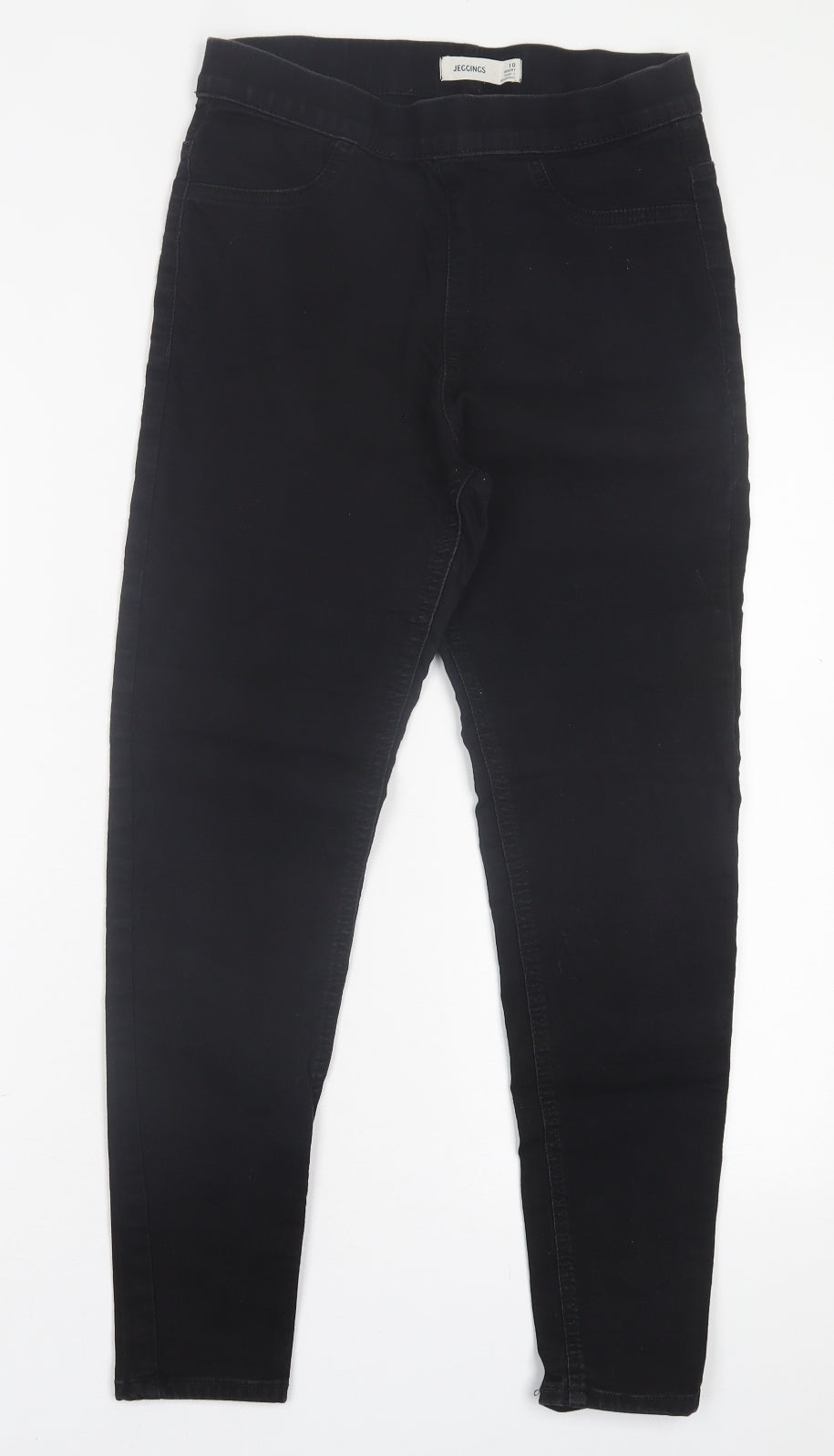 Marks and Spencer Womens Black  Cotton Jegging Trousers Size 10 L26 in Regular