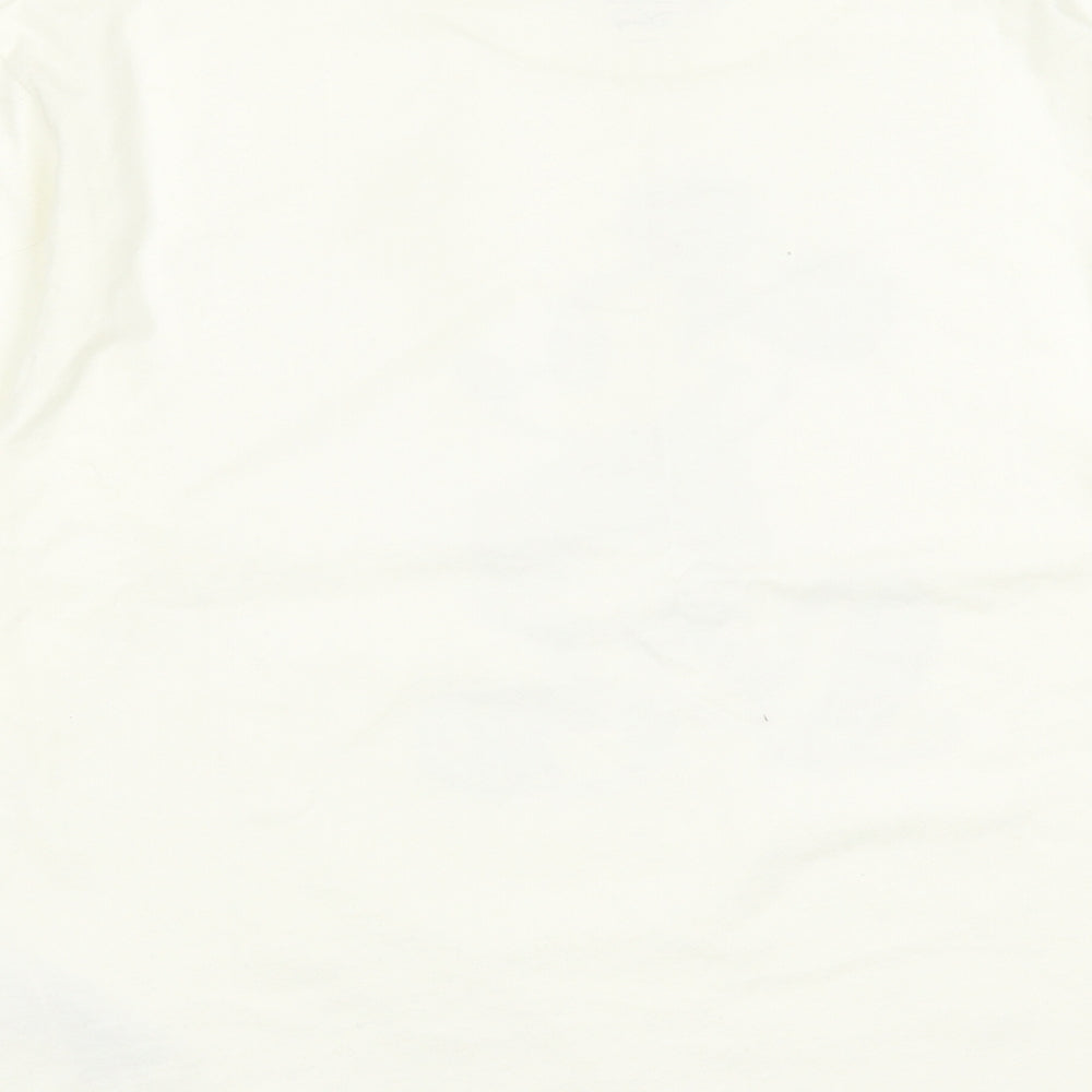 Uniqlo Womens Ivory  Cotton Basic T-Shirt Size S Crew Neck - Mickey Mouse