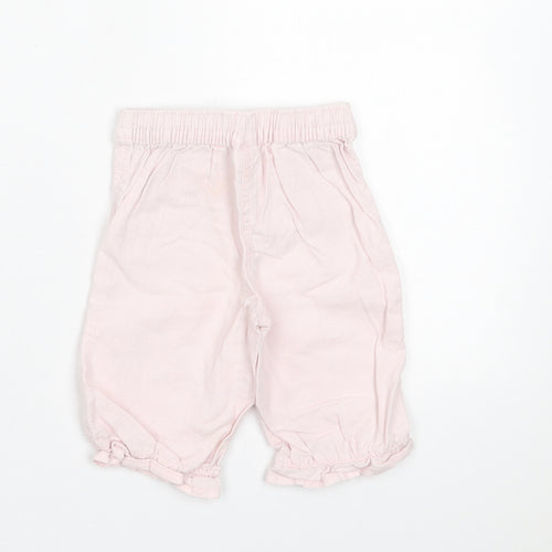 NEXT Girls Pink  Linen Capri Trousers Size 3-6 Months  Pullover