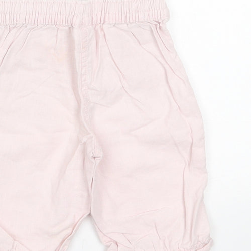 NEXT Girls Pink  Linen Capri Trousers Size 3-6 Months  Pullover