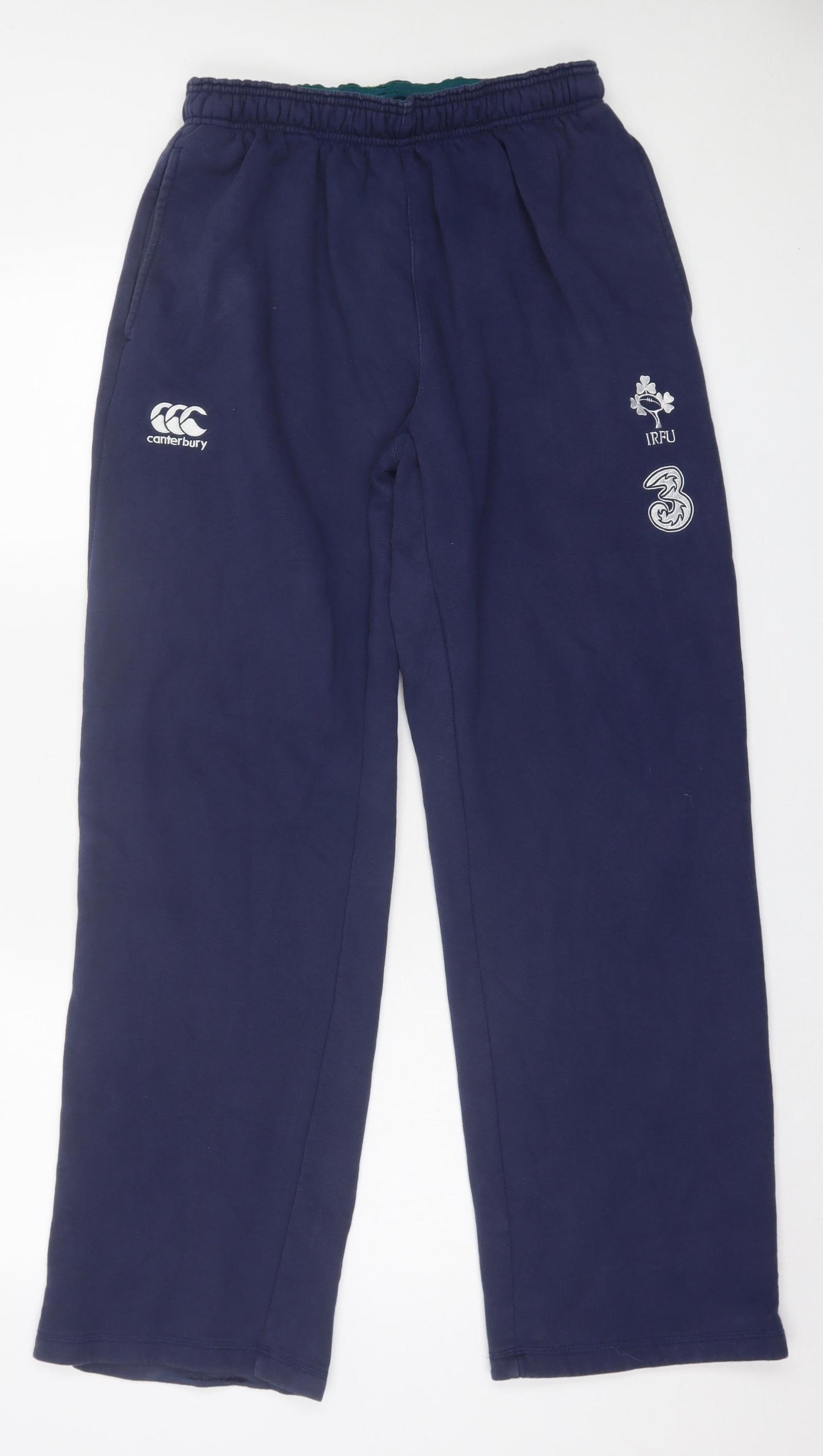 Canterbury Mens Blue  Cotton Jogger Trousers Size L L31 in Regular Tie - Irish Football Association