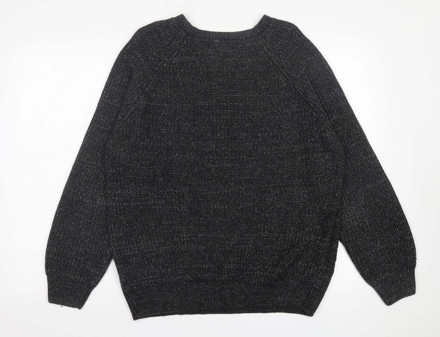 Primark Mens Black Crew Neck  Acrylic Pullover Jumper Size L