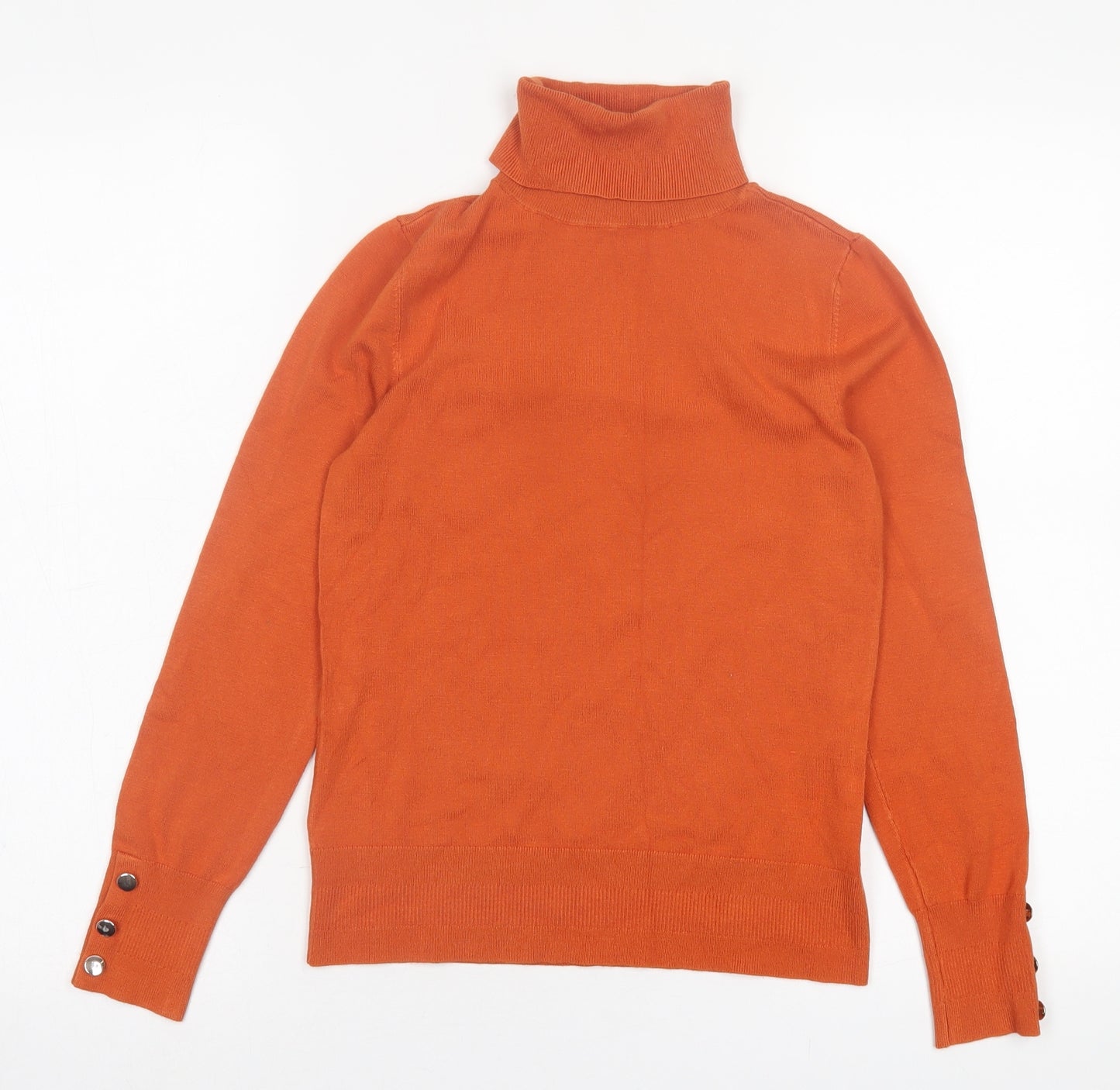 Dorothy Perkins Womens Orange Roll Neck  Viscose Pullover Jumper Size 4