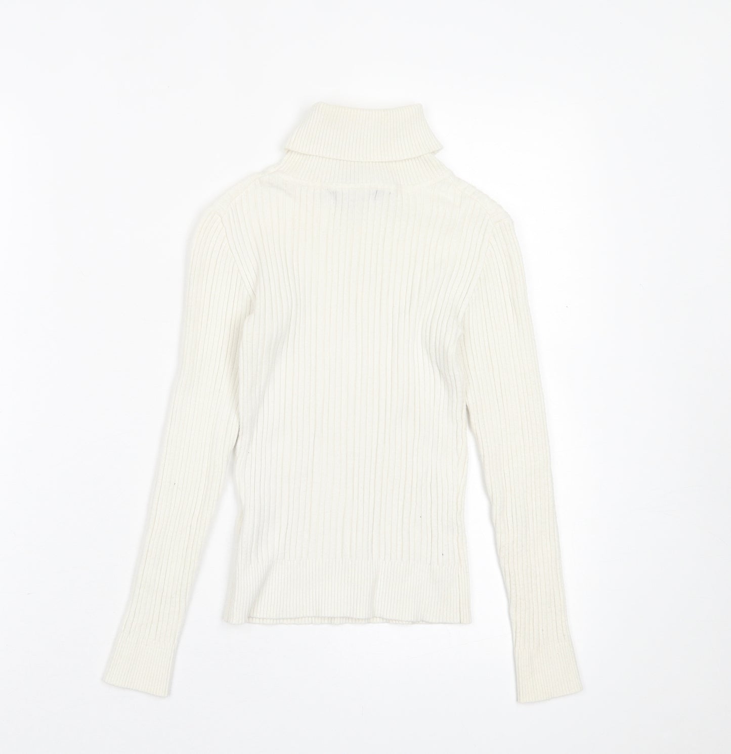 Primark Womens Ivory Roll Neck  Viscose Pullover Jumper Size XS