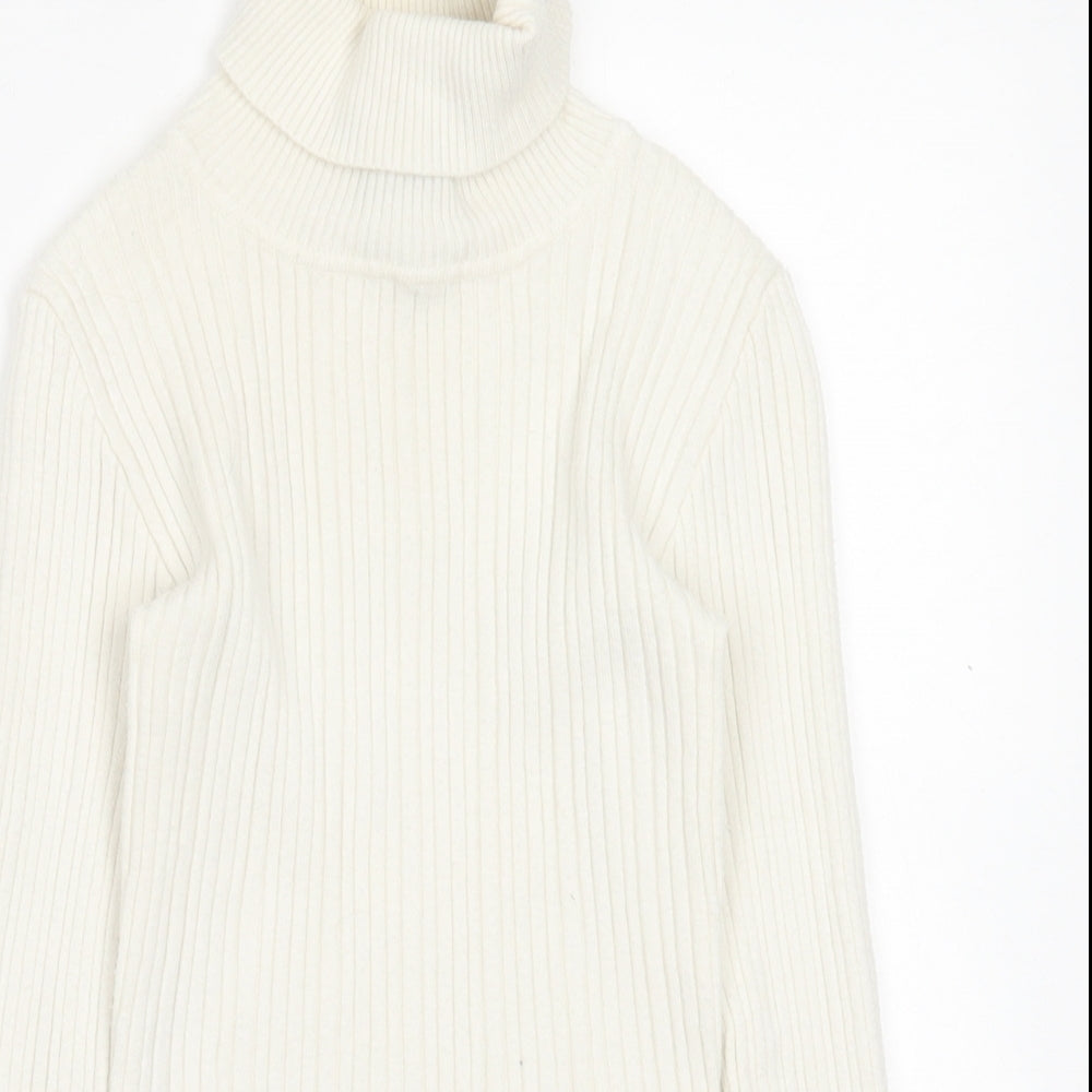 Primark Womens Ivory Roll Neck  Viscose Pullover Jumper Size XS