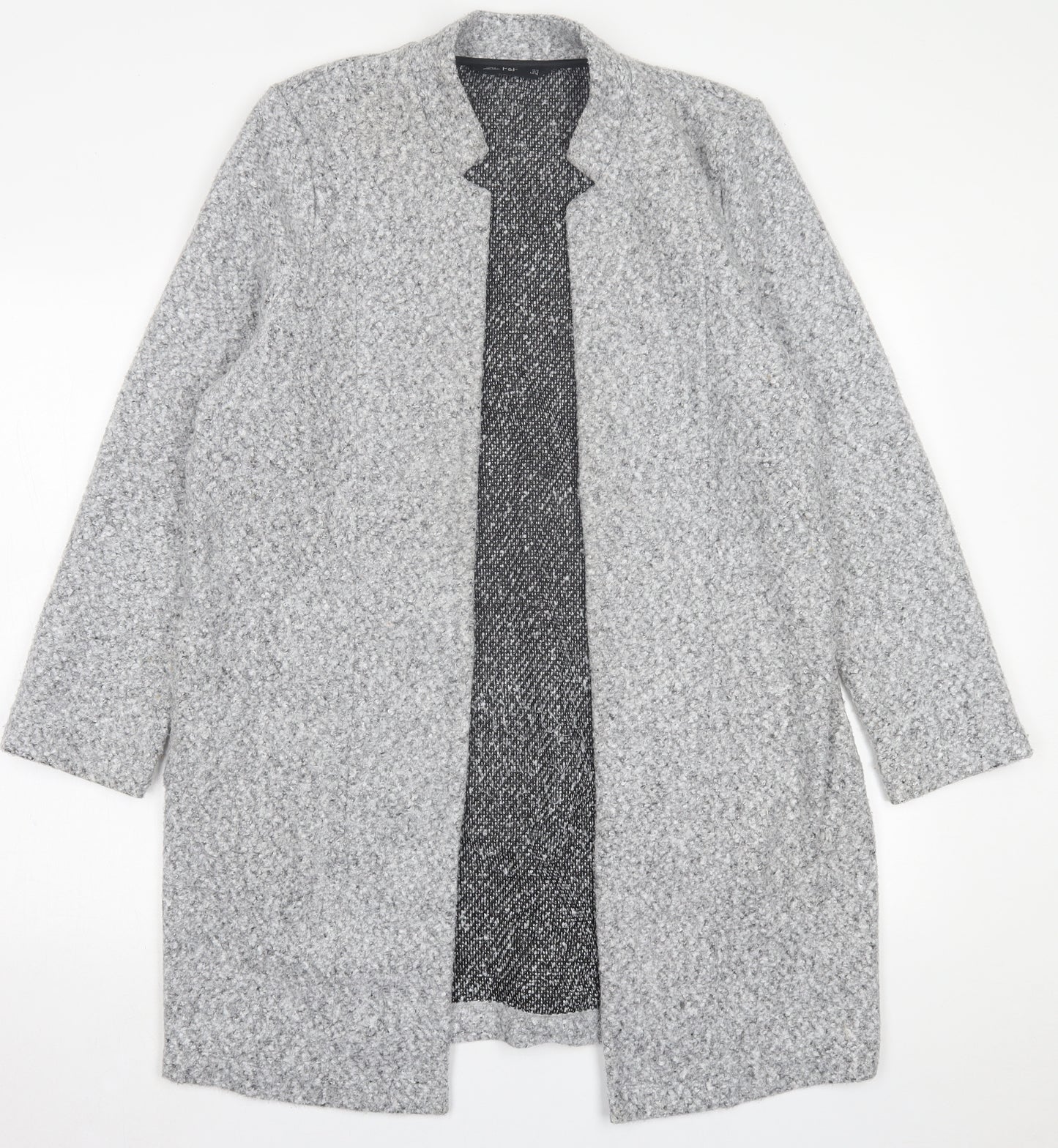 F&F Womens Grey V-Neck  Polyester Cardigan Jumper Size 12