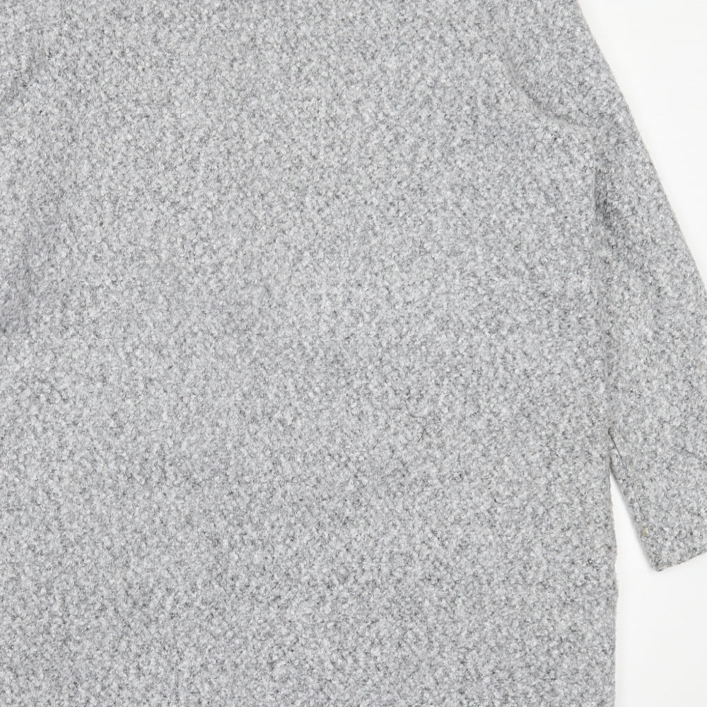 F&F Womens Grey V-Neck  Polyester Cardigan Jumper Size 12