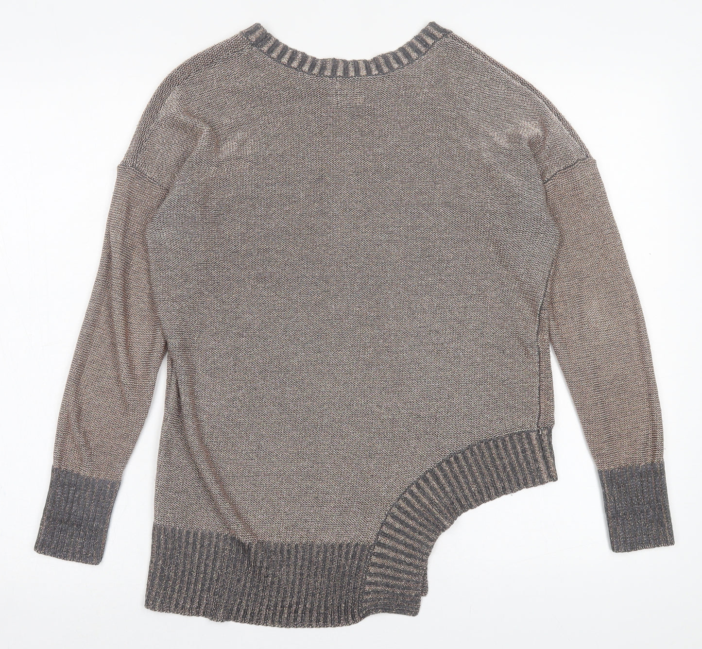 River Island Womens Gold Crew Neck  Viscose Pullover Jumper Size 10