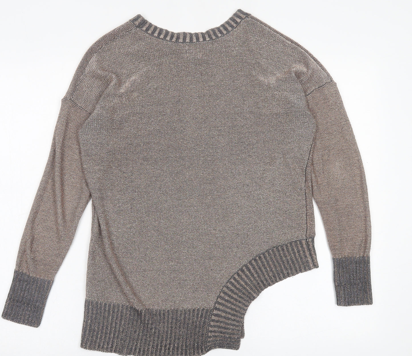 River Island Womens Gold Crew Neck  Viscose Pullover Jumper Size 10