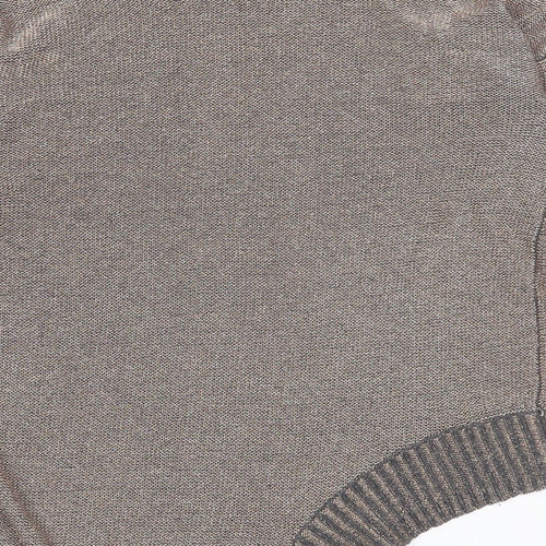 River Island Womens Gold Crew Neck  Viscose Pullover Jumper Size 10