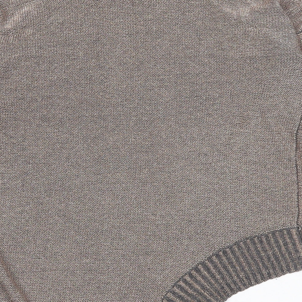 River Island Womens Gold Crew Neck  Viscose Pullover Jumper Size 10