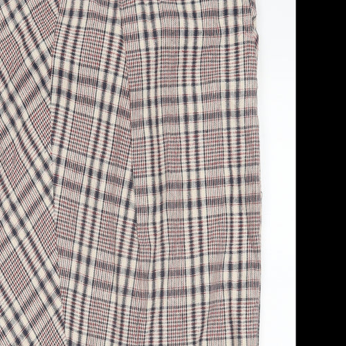 NEXT Womens Beige Plaid Linen Straight & Pencil Skirt Size 14   Zip