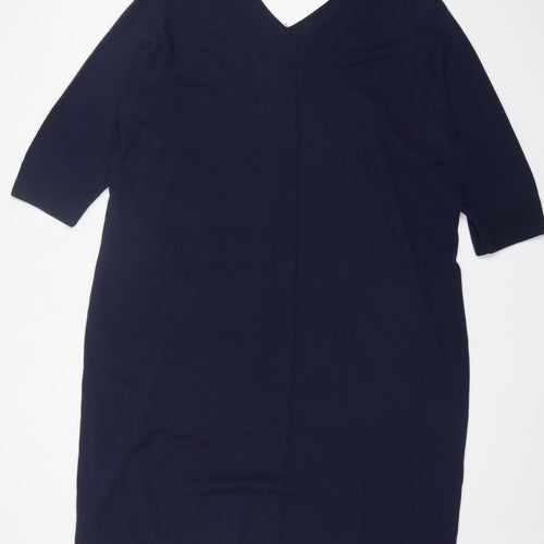 TU Womens Blue  Acrylic Jumper Dress  Size 24  V-Neck Pullover