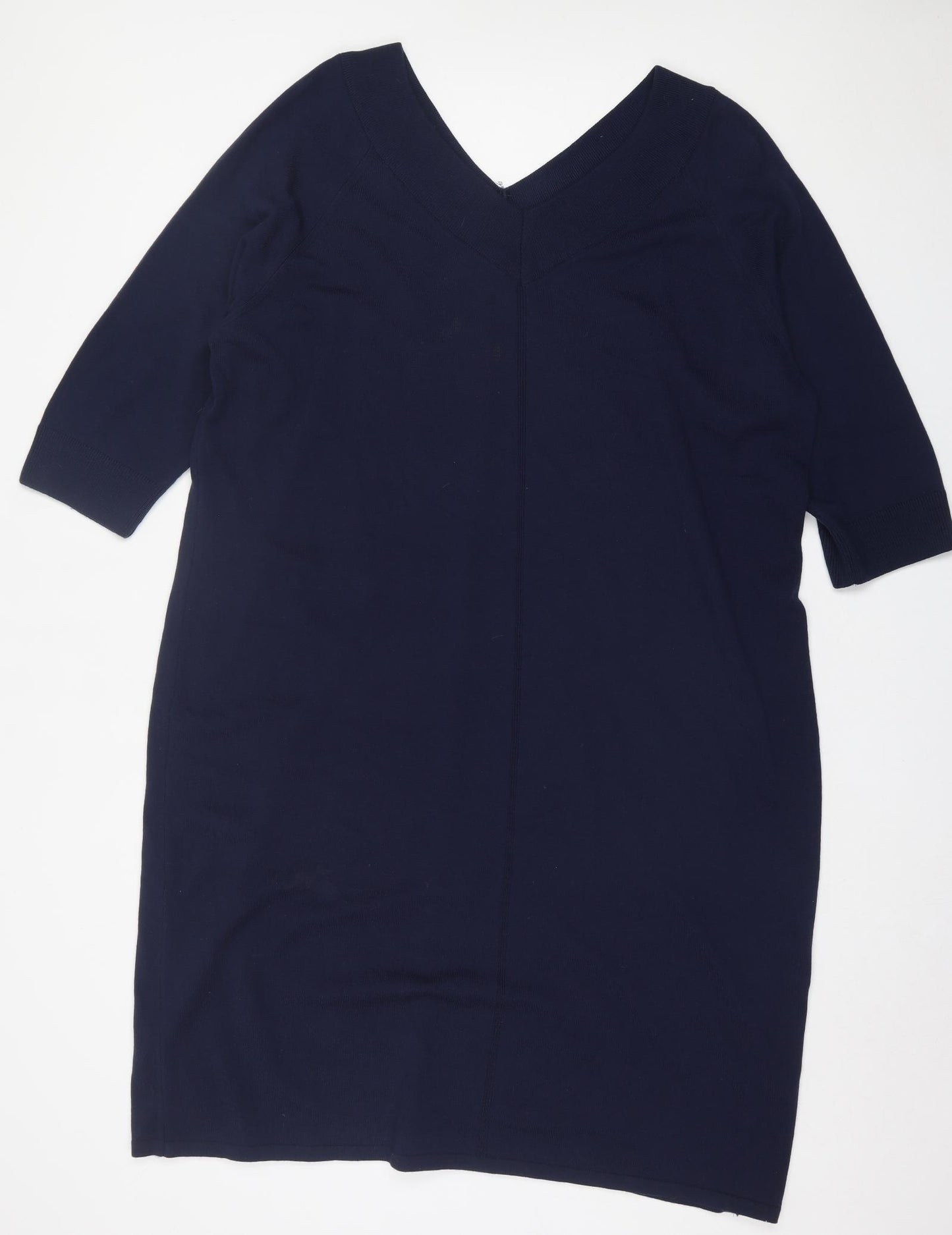 TU Womens Blue  Acrylic Jumper Dress  Size 24  V-Neck Pullover
