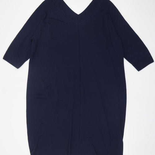 TU Womens Blue  Acrylic Jumper Dress  Size 24  V-Neck Pullover