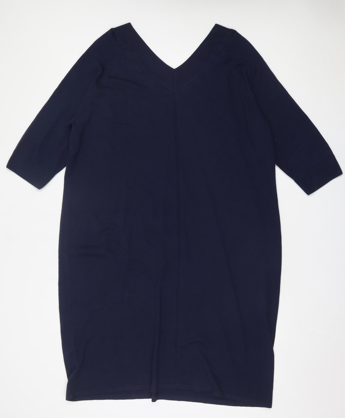 TU Womens Blue  Acrylic Jumper Dress  Size 24  V-Neck Pullover