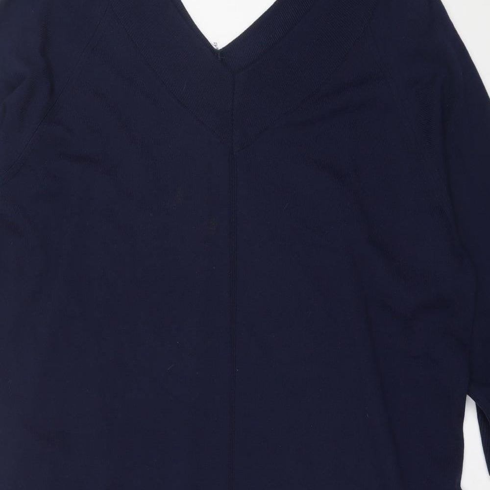 TU Womens Blue  Acrylic Jumper Dress  Size 24  V-Neck Pullover