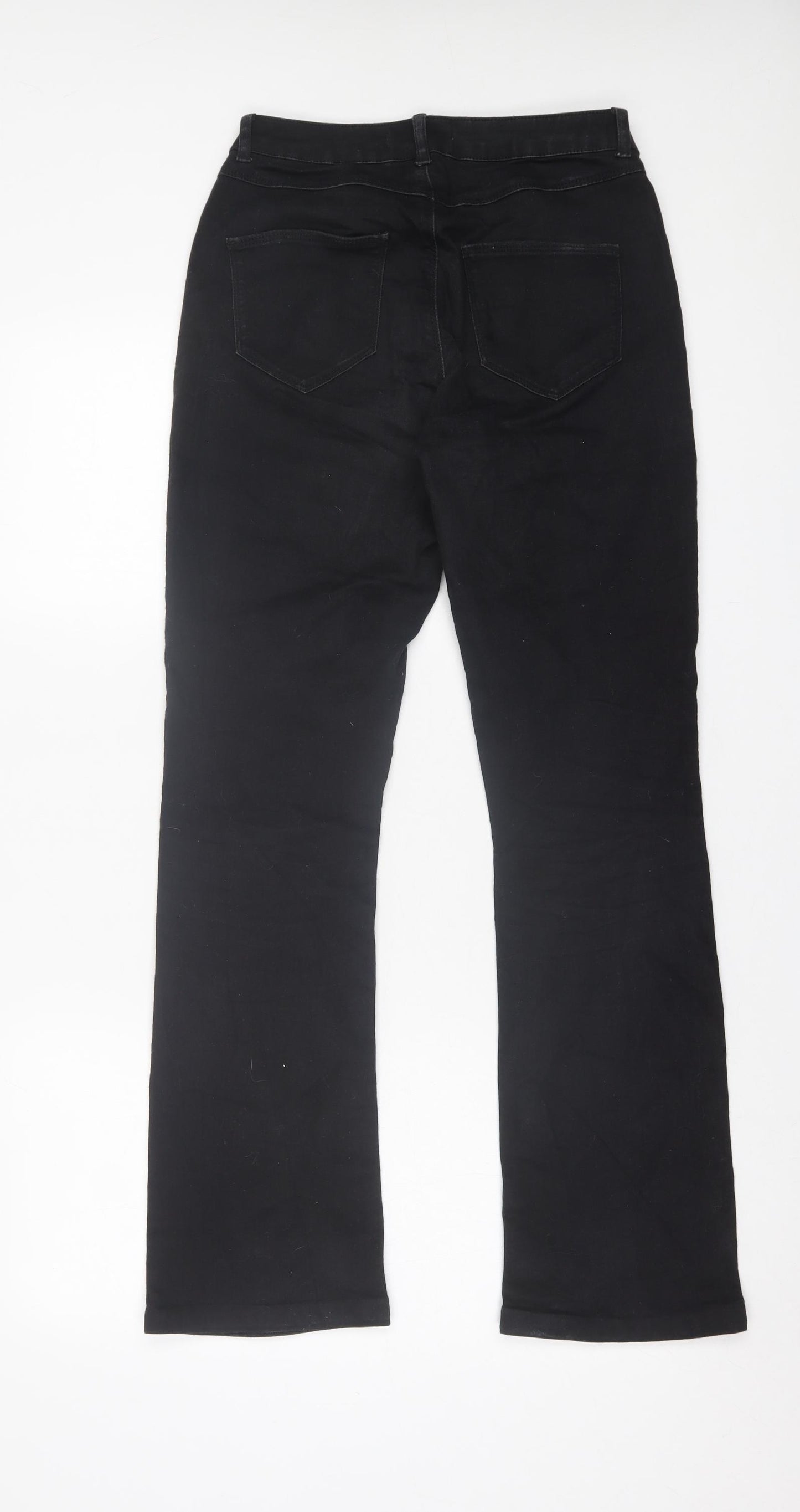 Dorothy Perkins Womens Black  Cotton Bootcut Jeans Size 8 L30 in Regular Button