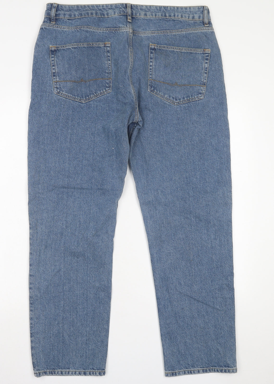 ASOS Mens Blue  Cotton Straight Jeans Size 36 in L30 in Regular Button