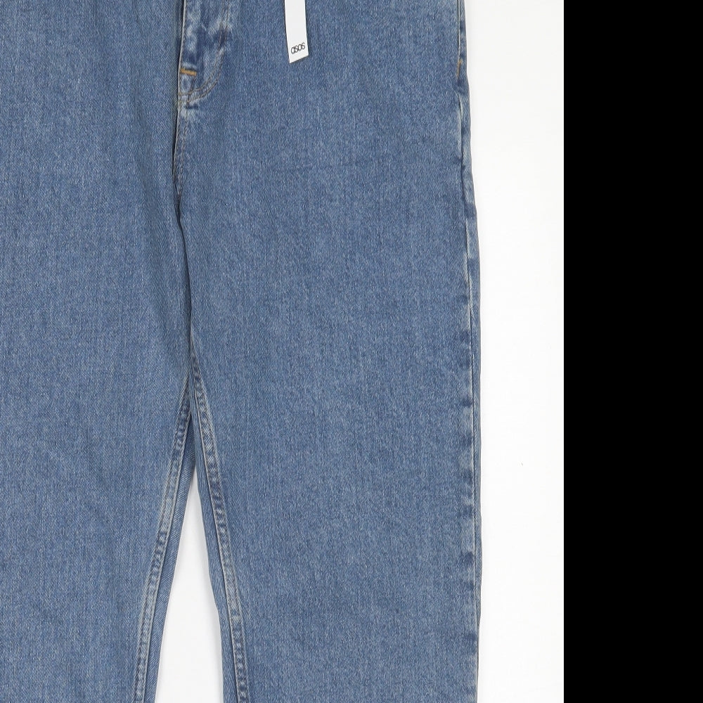ASOS Mens Blue  Cotton Straight Jeans Size 36 in L30 in Regular Button