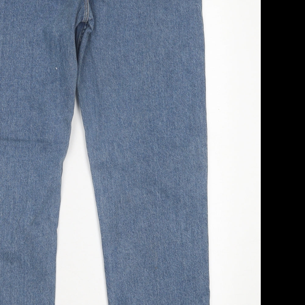 ASOS Mens Blue  Cotton Straight Jeans Size 36 in L30 in Regular Button