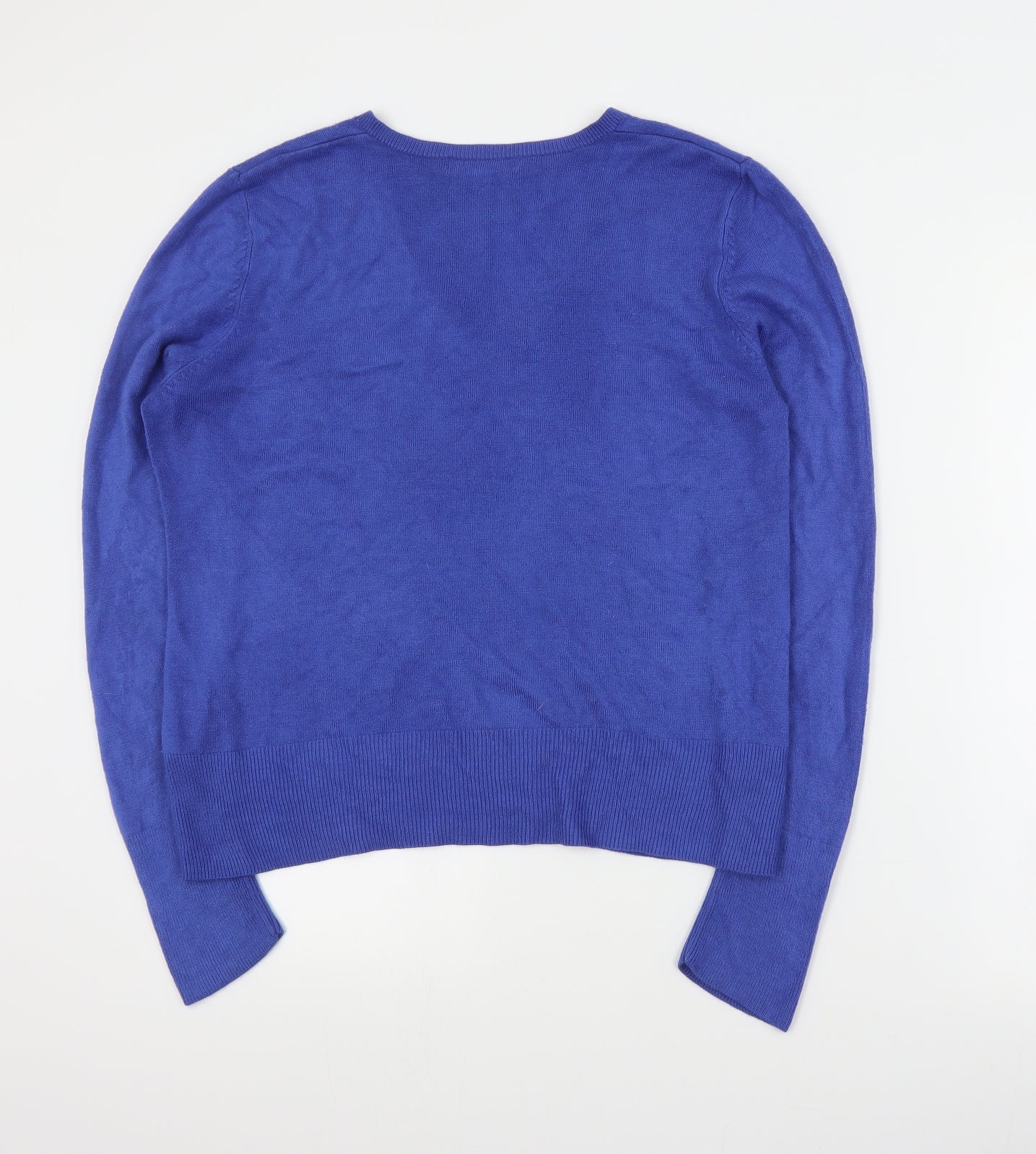 Debenhams Womens Blue V-Neck  Acrylic Pullover Jumper Size 18