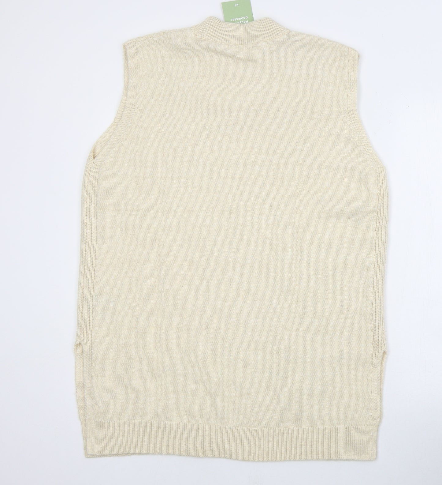 H&M Womens Beige Mock Neck  Polyester Vest Jumper Size L