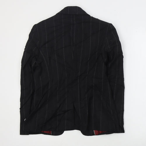 NEXT  Womens Black Striped Wool Jacket Suit Jacket Size 10