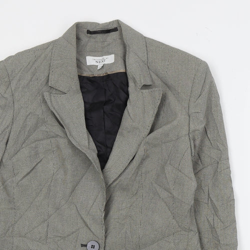 NEXT Womens Black Houndstooth Polyester Jacket Suit Jacket Size 12