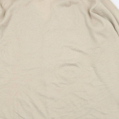 EWM Womens Beige V-Neck  Acrylic Cardigan Jumper Size L
