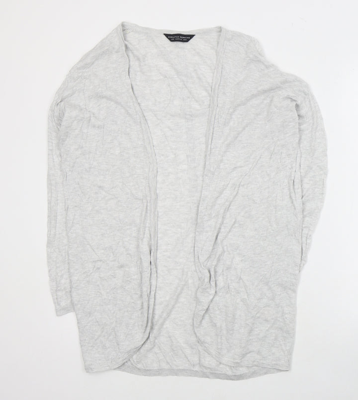 Dorothy Perkins Womens Grey V-Neck  Cotton Cardigan Jumper Size 12