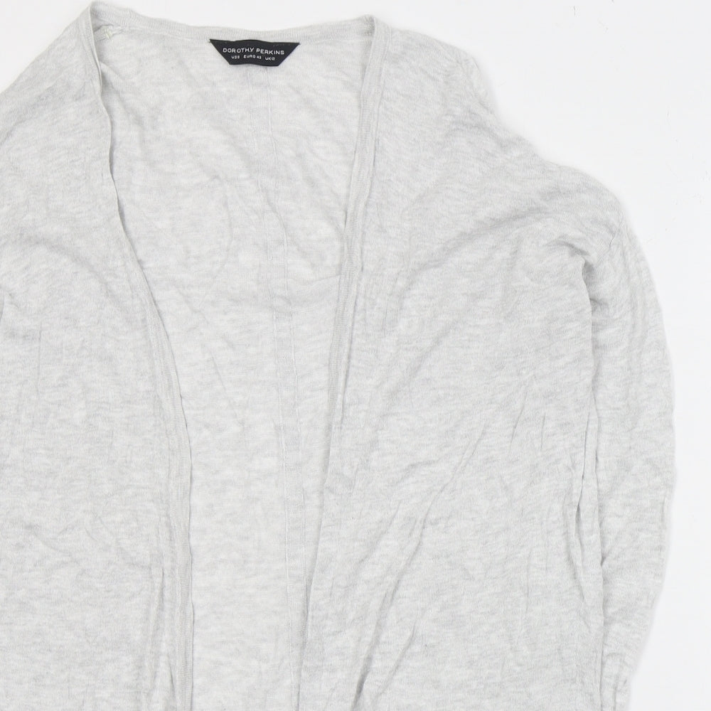 Dorothy Perkins Womens Grey V-Neck  Cotton Cardigan Jumper Size 12