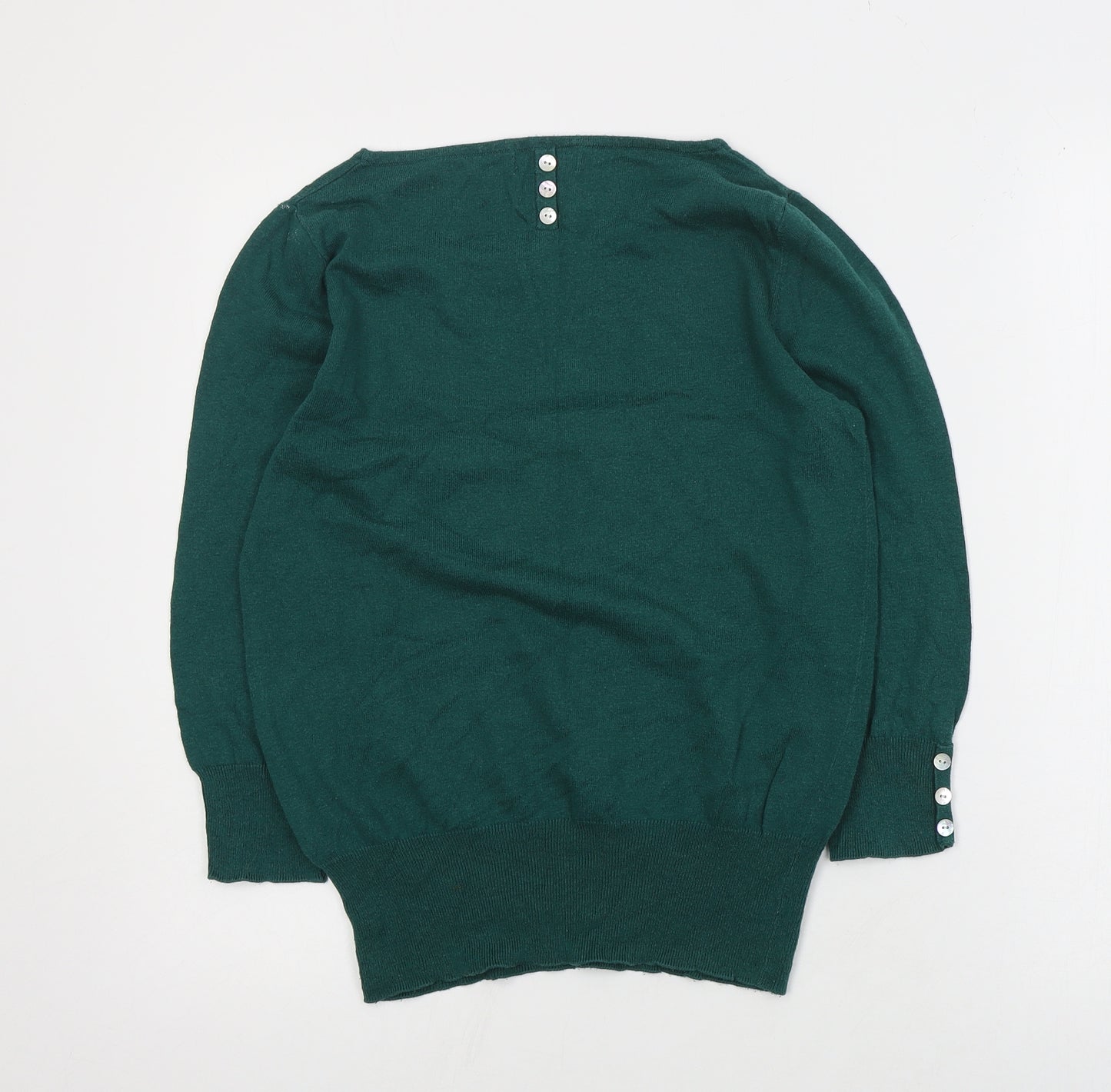 NEXT Womens Green Round Neck  Cotton Pullover Jumper Size 12